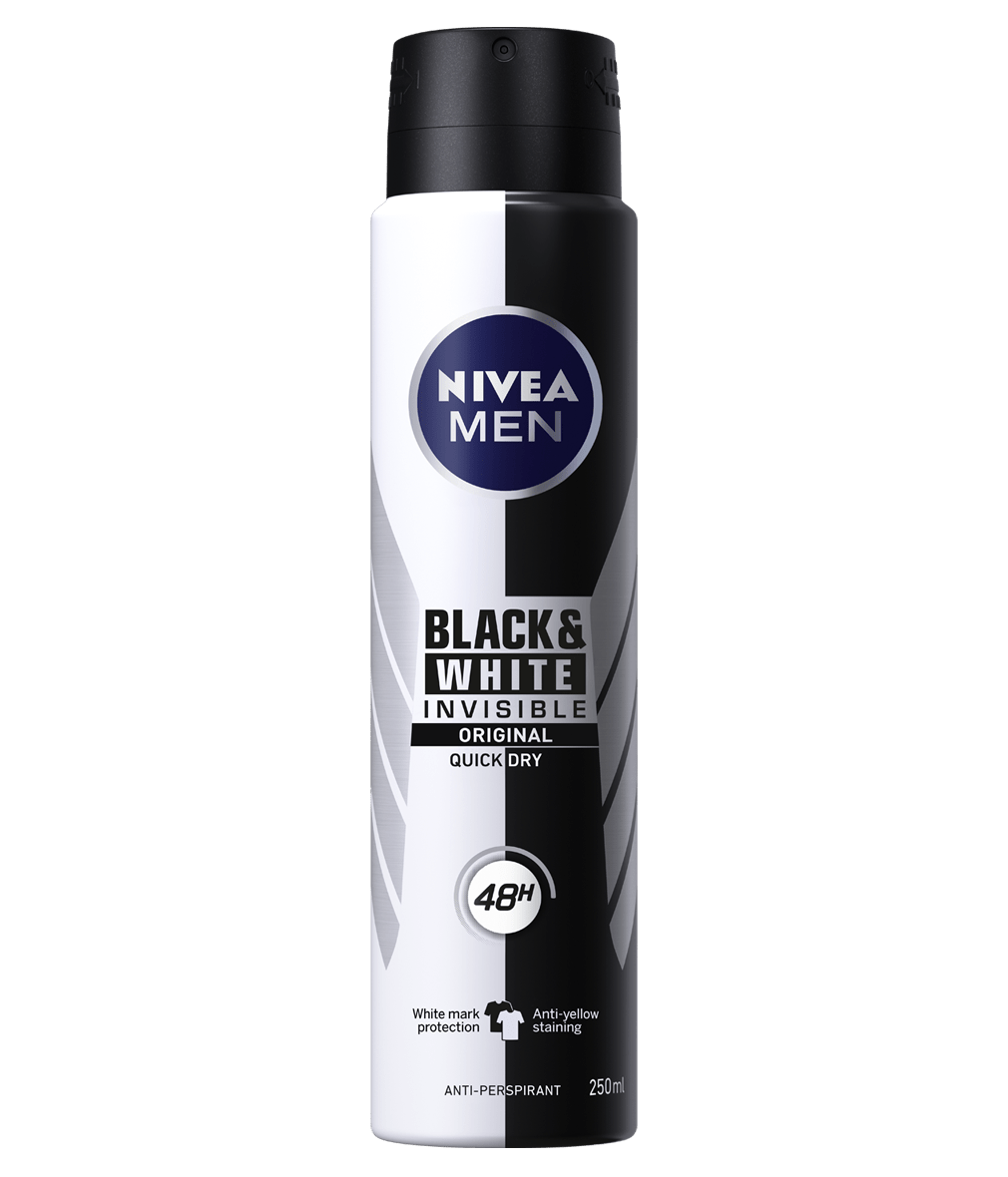 Black White Anti Perspirant Spray Deodorant Nivea Men